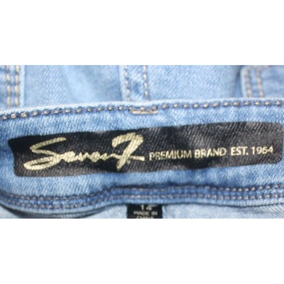 Seven7 Denim jeans Flap Decorative Pocket Sz 14 Bootcut Leg Distressed 36X31 - Picture 8 of 10